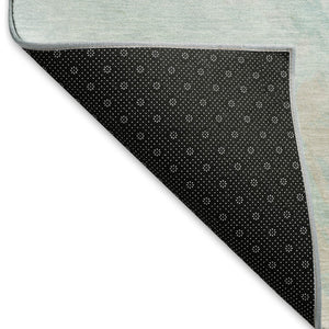HomeRoots 8' X 10' Pale Aqua Gray & Ivory Abstract Area Rug - Washable, UV Protected, Perfect for High-Traffic Homes 696786