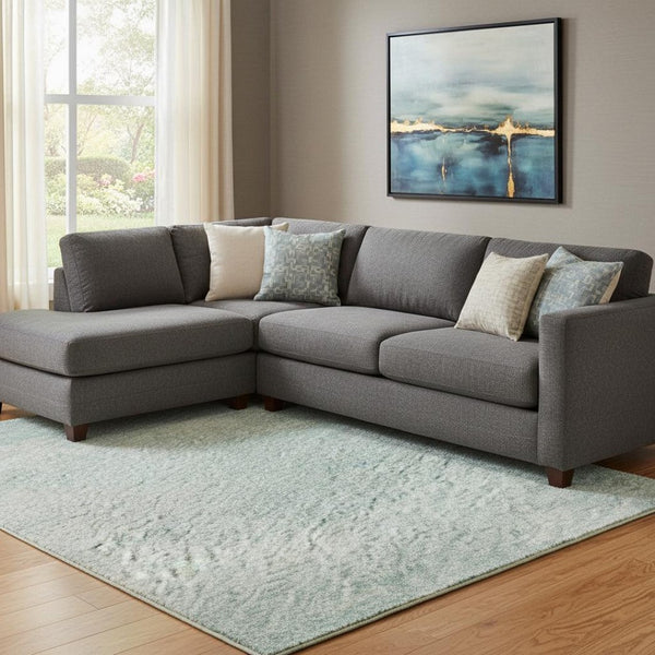 HomeRoots 8' X 10' Pale Aqua Gray & Ivory Abstract Area Rug - Washable, UV Protected, Perfect for High-Traffic Homes 696786
