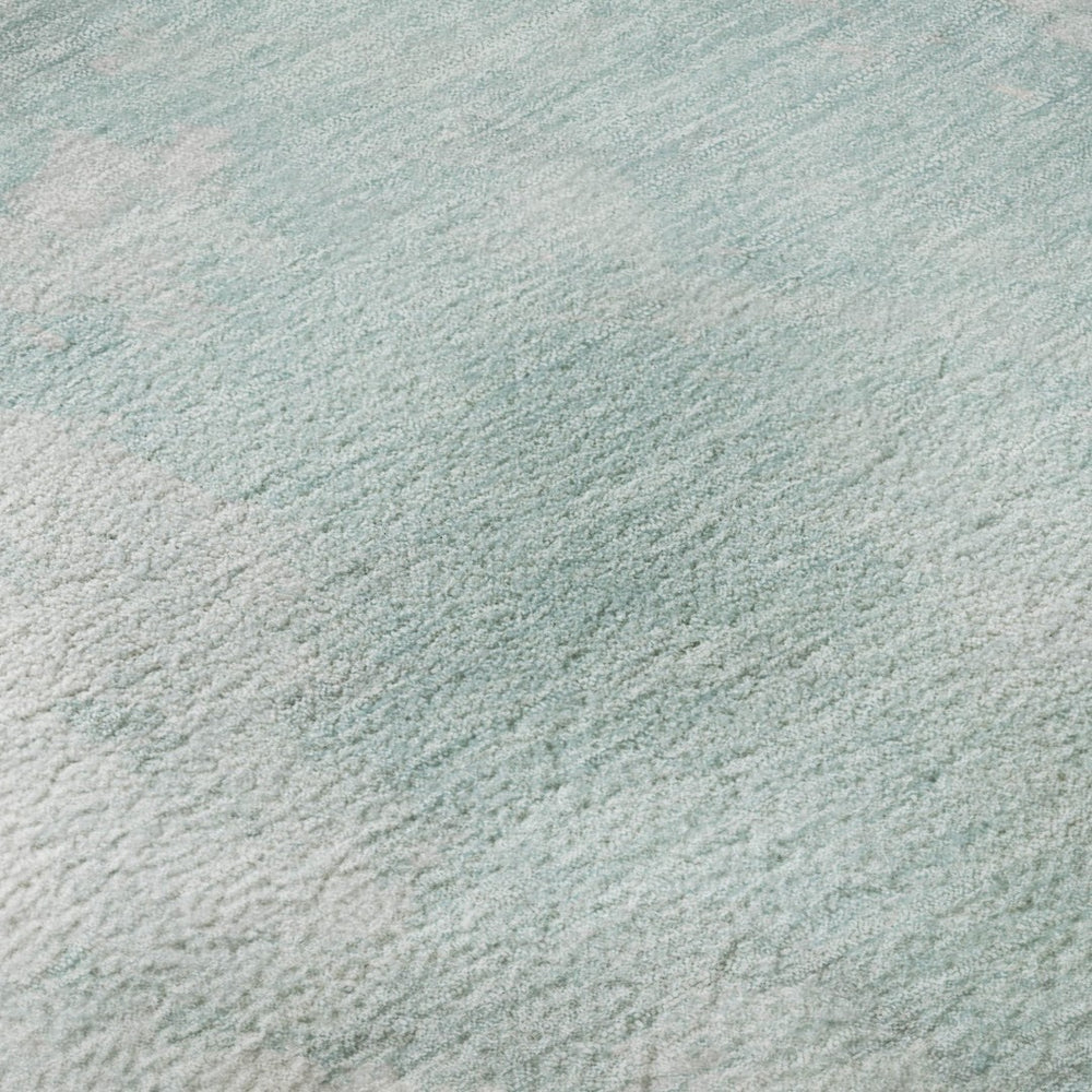 HomeRoots 9' x 12' Pale Aqua Gray Ivory Abstract Area Rug - Washable, UV Protected & Durable for High Traffic Areas 696787