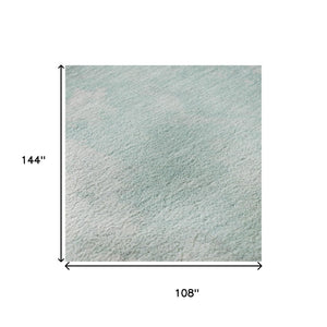 HomeRoots 9' x 12' Pale Aqua Gray Ivory Abstract Area Rug - Washable, UV Protected & Durable for High Traffic Areas 696787