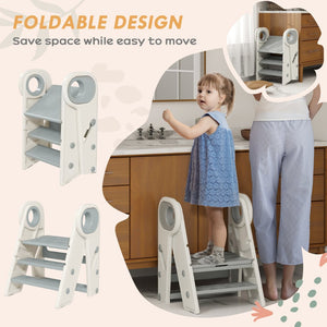 English Elm Qaba Toddler Tower, Foldable Kitchen Step Stool For Kids, Adjustable & Non-Slip Potty Training Aid W2225P249750-GIGA