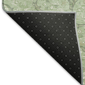 HomeRoots 10' Artichoke Green & Ivory Medallion Area Rug – Washable, UV-Protected, Durable for Busy Homes 696824
