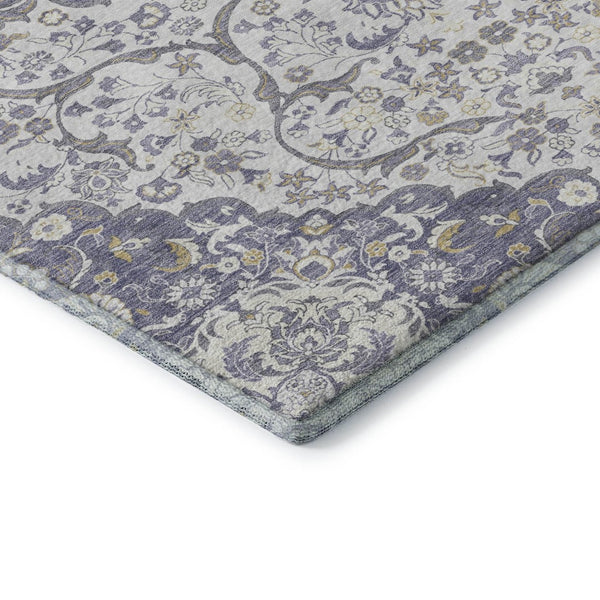 HomeRoots 8' X 10' Elegant Lavender Ivory Gold Medallion Washable Area Rug - Durable, Stain-Resistant & UV Safe 696834