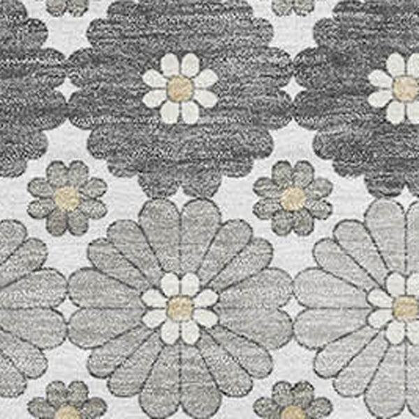 HomeRoots 8' X 10' Geometric Area Rug in Gray-Silver & Beige - Washable, UV-Protected, Durable Design for Homes 696864