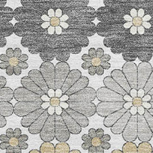 HomeRoots 10' Geometric Washable Area Rug in Gray, Silver & Beige – UV Protected, Durable for Busy Homes 696866