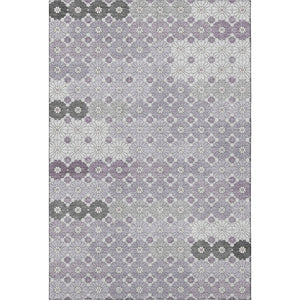 HomeRoots 8' X 10' Stylish Lavender Gray & Silver Geometric Area Rug - Washable, Durable, UV Protected Design 696870