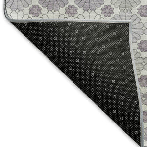 HomeRoots 10' X 14' Modern Lavender Gray & Silver Geometric Area Rug - Soft, Washable & UV Protected Design 696872