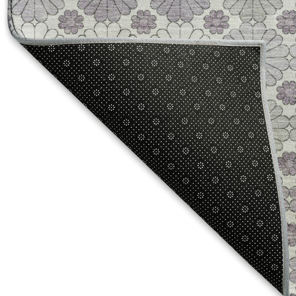 HomeRoots 10' X 14' Modern Lavender Gray & Silver Geometric Area Rug - Soft, Washable & UV Protected Design 696872