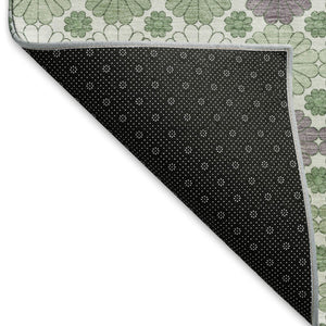 HomeRoots 9' X 12' Sage Purple & Ivory Geometric Washable Area Rug - Stain Resistant, UV Protected & Stylish 696877