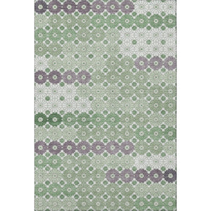 HomeRoots 9' X 12' Sage Purple & Ivory Geometric Washable Area Rug - Stain Resistant, UV Protected & Stylish 696877