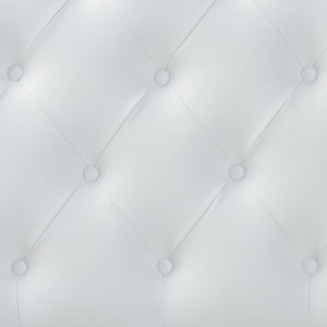 Baxton Studio Baxton Myra Twin Size Scalloped Headboard in White Faux Leather - Stylish, Durable, Easy-Clean Design BBT6505-White-Twin HB