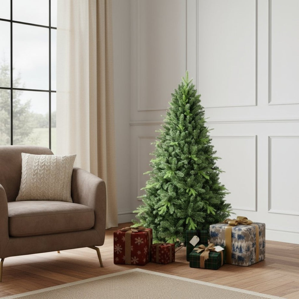 HomeRoots 5' Full Lifelike Spruce Christmas Tree - Easy Assembly, 967 Branch Tips for Stunning Holiday Décor 696941