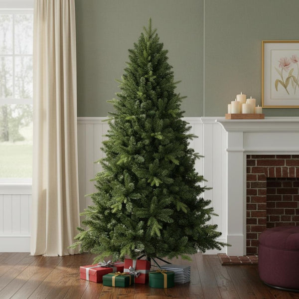 HomeRoots 7' Full Spruce Christmas Tree - Lifelike, Easy-Setup, Durable Holiday Centerpiece for Any Space 696943
