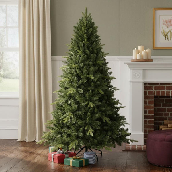 HomeRoots 7.5' Full Spruce Christmas Tree – Lush, Realistic Design with Easy Assembly & Customizable Decor Options 696944