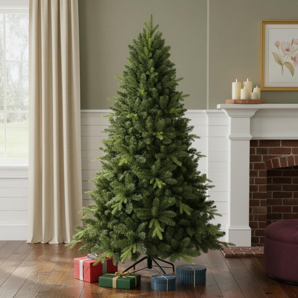 HomeRoots 9' Full Spruce Christmas Tree - Lush, Realistic Design for Effortless Holiday Decor in Any Space! 696945
