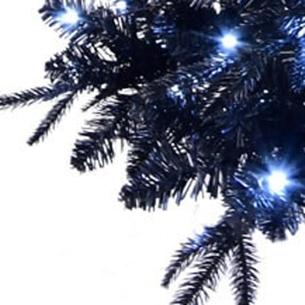 HomeRoots 6' Black Pre Lit Full Spruce Christmas Tree - Elegant Design, 350 Warm LEDs, Easy Setup & Durable Quality! 696947