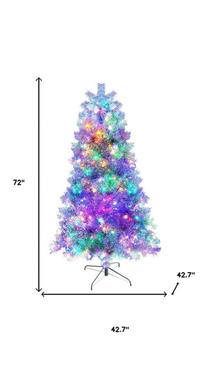 HomeRoots 6' Silver Pre Lit Tinsel Christmas Tree with 300 LED Lights - Glamorous Holiday Décor Centerpiece 72 696953