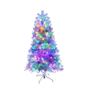 HomeRoots 4' Silver Pre-Lit Frosted Spruce Christmas Tree - Elegant, Compact Design for Festive Holiday Cheer! 696954