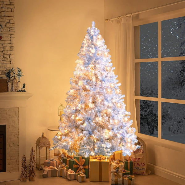 HomeRoots 4' Silver Pre-Lit Frosted Spruce Christmas Tree - Elegant, Compact Design for Festive Holiday Cheer! 696954