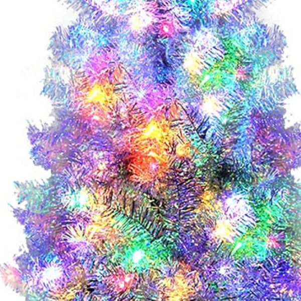 HomeRoots 4' Silver Pre-Lit Frosted Spruce Christmas Tree - Elegant, Compact Design for Festive Holiday Cheer! 696954