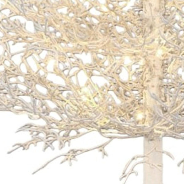 HomeRoots 4' White Pre Lit Sparse Christmas Tree - Modern Holiday Charm with 230 LED Lights for Cozy Ambiance 696956