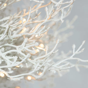 HomeRoots 4' White Pre Lit Sparse Christmas Tree - Modern Holiday Charm with 230 LED Lights for Cozy Ambiance 696956