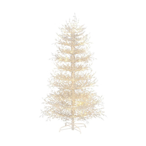 HomeRoots 6' White Pre Lit Frosted Spruce Christmas Tree - Elegant, Realistic, Easy Setup & Warm LED Glow 696957