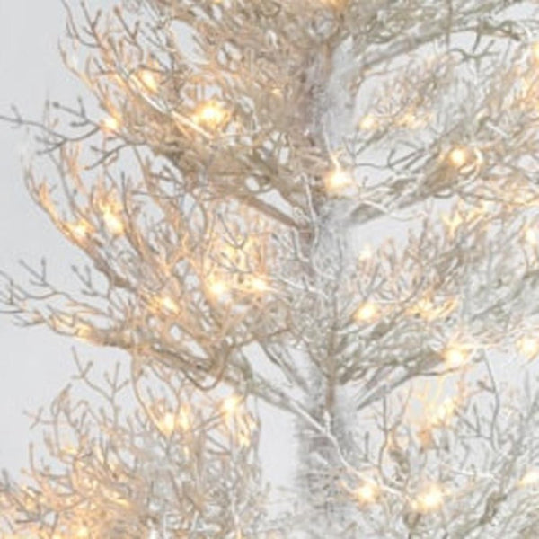 HomeRoots 6' White Pre Lit Frosted Spruce Christmas Tree - Elegant, Realistic, Easy Setup & Warm LED Glow 696957