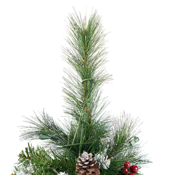 HomeRoots 4.5' Pre Lit Full Spruce Christmas Tree - Effortlessly Elegant, Compact Holiday Decor with Pinecones 696960