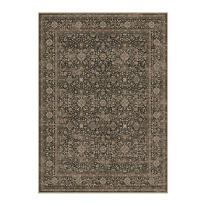 HomeRoots 6' Brown and Beige Floral Medallion Area Rug - Durable, Washable Design for Stylish Home Decor 6' X 9' 696963