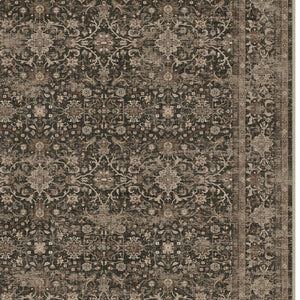 HomeRoots 6' Brown and Beige Floral Medallion Area Rug - Durable, Washable Design for Stylish Home Decor 6' X 9' 696963