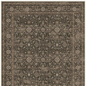 HomeRoots 6' Brown and Beige Floral Medallion Area Rug - Durable, Washable Design for Stylish Home Decor 6' X 9' 696963