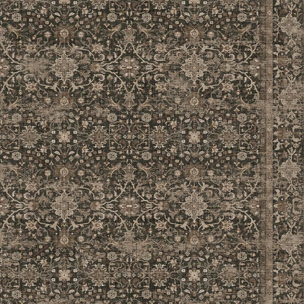 HomeRoots 8' Floral Medallion Area Rug in Brown and Beige - Washable, Durable, Non-Slip Design for Homes 8' X 10' 696964