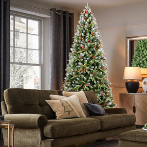 HomeRoots 7.5' Full Fir Christmas Tree - Lush, Lifelike Design with Pinecones & Berries for Festive Charm 96 696966