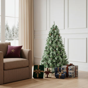 HomeRoots 5' Full Pine Christmas Tree with Realistic Pinecones for Easy Setup and Year-Round Festive Charm 60 696967