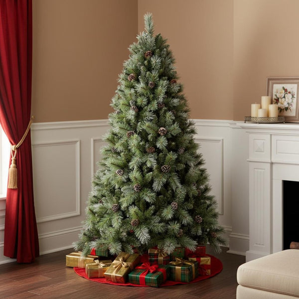HomeRoots 5' Full Pine Christmas Tree with Realistic Pinecones for Easy Setup and Year-Round Festive Charm 96 696968