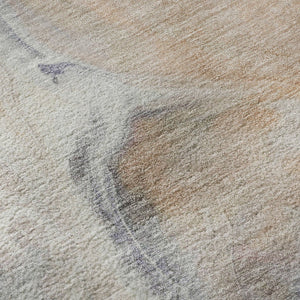 HomeRoots 9' X 12' Washable Linen-Peach & Ivory Abstract Area Rug with UV Protection for Modern Spaces 696988