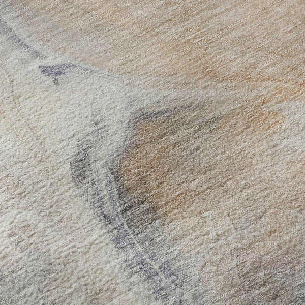 HomeRoots 9' X 12' Washable Linen-Peach & Ivory Abstract Area Rug with UV Protection for Modern Spaces 696988