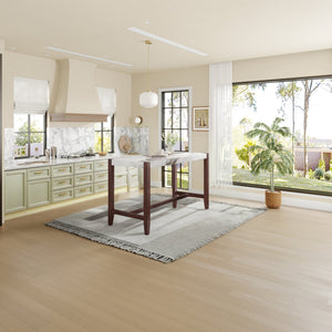 English Elm Counter 47.5" Faux Marble Counter Height Table with Rubberwood Legs, Modern Durable 300lb Capacity N752P342928K