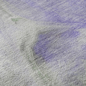 HomeRoots 8' X 10' Elegant Lavender Gray & Silver Abstract Area Rug - Stain Resistant, UV Protected, Durable Design 696993