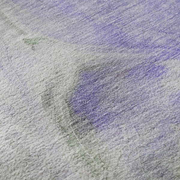 HomeRoots 8' X 10' Elegant Lavender Gray & Silver Abstract Area Rug - Stain Resistant, UV Protected, Durable Design 696993