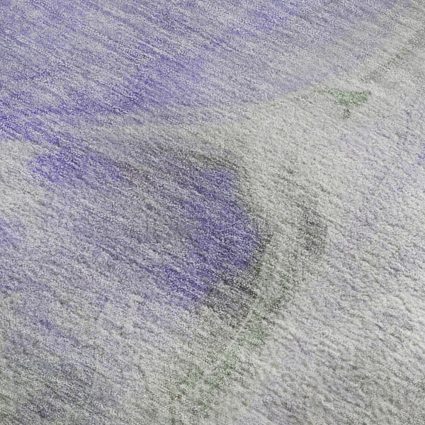 HomeRoots 8' X 10' Elegant Lavender Gray & Silver Abstract Area Rug - Stain Resistant, UV Protected, Durable Design 696993