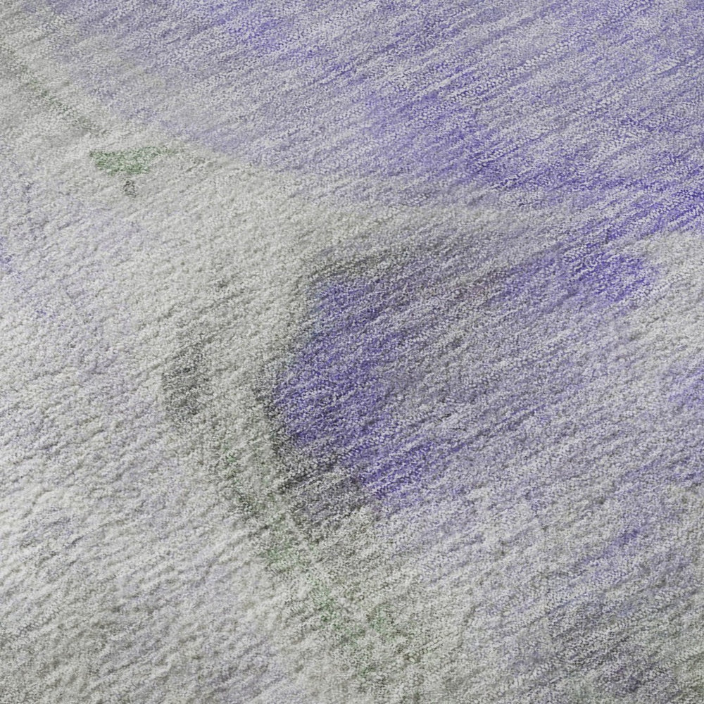 HomeRoots 10' X 14' Stylish Lavender Gray & Silver Abstract Area Rug – Washable, UV-Protected, Non-Slip Design! 696995