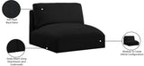 Ease Black Polyester Fabric Armless 696Black-Armless Meridian Furniture