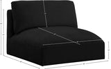 Ease Black Polyester Fabric Armless 696Black-Armless Meridian Furniture