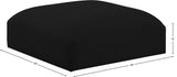 Ease Black Polyester Fabric Ottoman 696Black-Ott Meridian Furniture