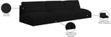 Ease Black Polyester Fabric Modular Sofa 696Black-S114A Meridian Furniture