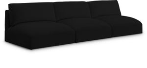 Ease Black Polyester Fabric Modular Sofa 696Black-S114A Meridian Furniture