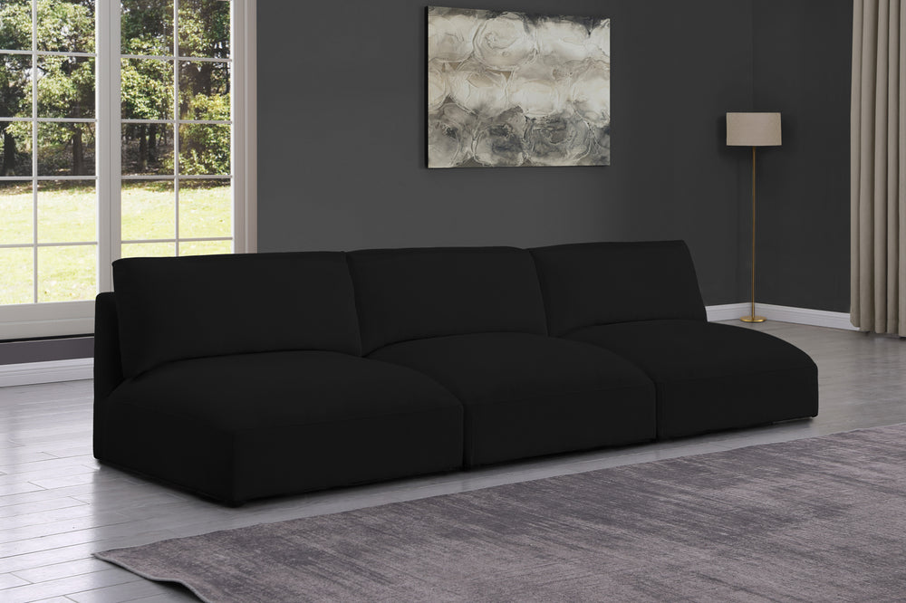 Ease Black Polyester Fabric Modular Sofa 696Black-S114A Meridian Furniture