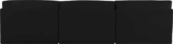 Ease Black Polyester Fabric Modular Sofa 696Black-S114A Meridian Furniture